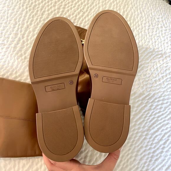 ALOHAS Brown Leather Lug Chunky Sole Pier Tall Boots Chain sz 39 Anthropologie - Picture 9 of 16